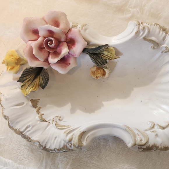 German handcrafted vintage porcelain dish with stamp - Picture 8 of 12